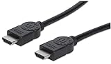 Manhattan 323260 High Speed HDMI Kabel mit Ethernet-Kanal (HEC ARC 3D 4K) HDMI-Stecker auf HDMI-Stecker geschirmt schwarz 15 m