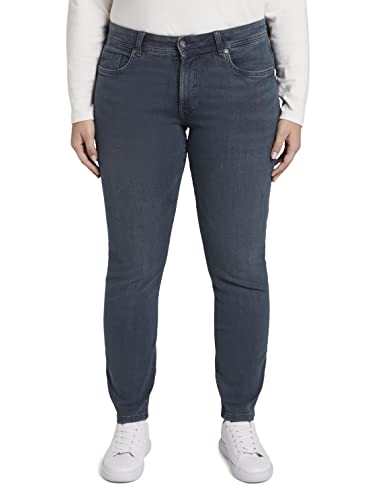 MY TRUE ME TOM TAILOR für Frauen Jeanshosen Slim Jeans Used Mid Stone Blue Denim, 44