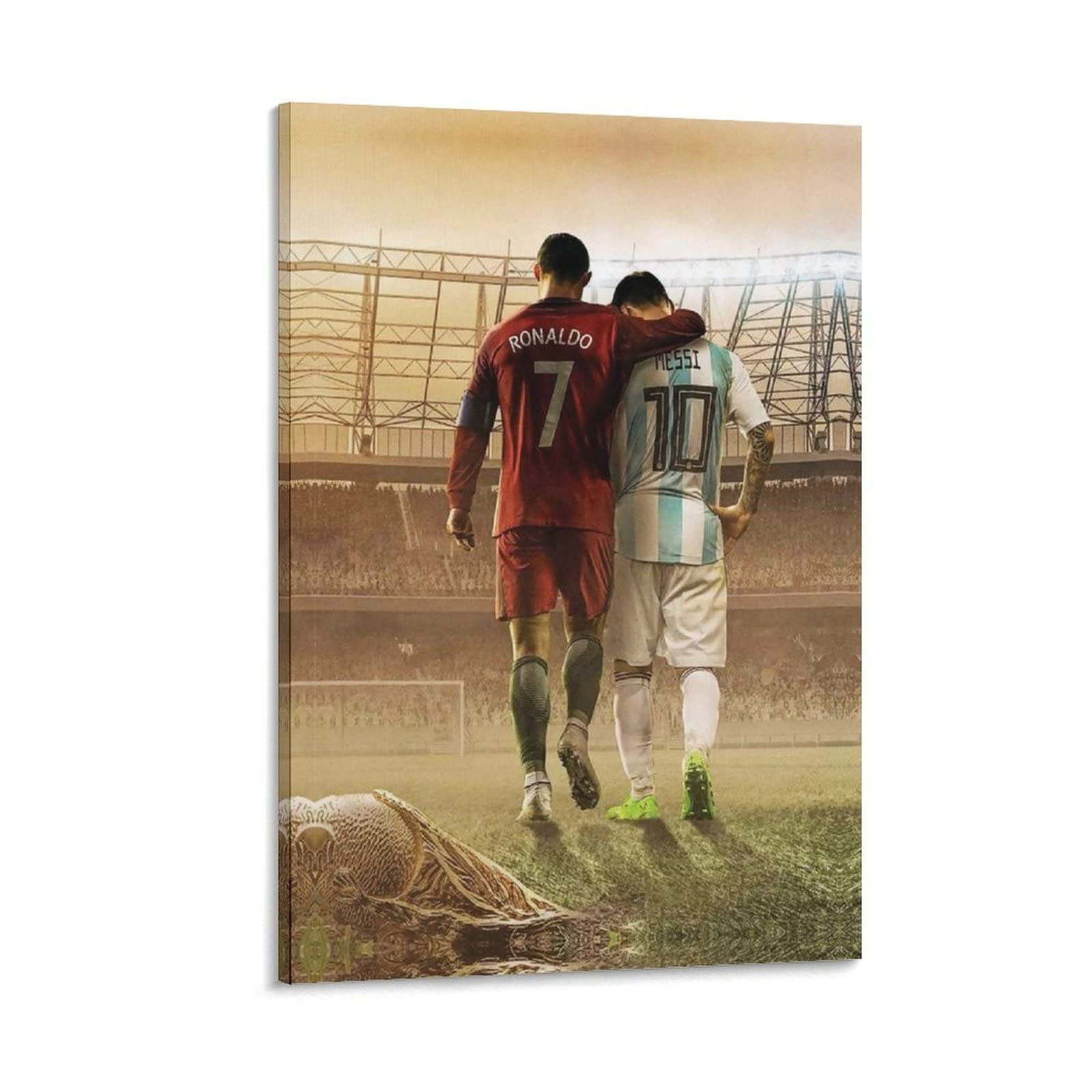 XXJDSK Poster Kunstdrucke Freundschaft Ronaldo und Messi Modern Family Schlafzimmer Dekor Poster 60X90cm Kein Rahmen
