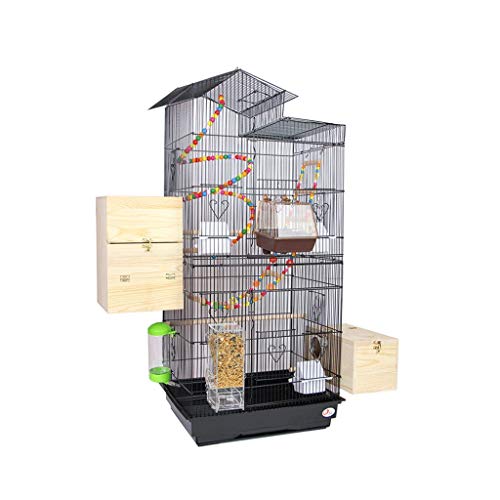 Vogelkäfig Roof Top Large Metal Vogelkäfig Papageienkäfig Große Haus Wellensittich-Käfig Parakeet Cockatiel Kleine Parrot Travel Cage w/Ladder hängende Spielwaren Vogelvoliere ​Vogelhaus