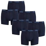 PUMA 6 er Pack Boxer Boxershorts Men Herren Unterhose Pant Unterwäsche Navy, Farbe:321 - Navy, Bekleidungsgröße:S