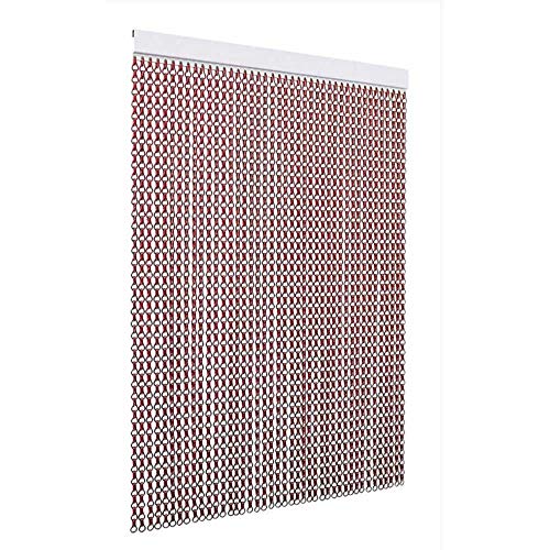 TENDAGGIMANIA - FLIEGENVORHANG für Türen und Fenster, Modell: Kette aus Aluminium - Farbe: Rot - Massnahme: L.100 X H.240 cm