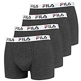 FILA 4er Vorteilspack Herren Boxershorts - Logo Pants - Einfarbig - Bequem - Stretch - viele Farben (Anthrazit, 2XL - 4er Pack)