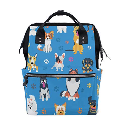 Big Joke Wickelrucksack süßer Hund Pfotenabdruck Multifunktional große Kapazität Baby Wickeltasche Reißverschluss Casual stilvolle Reise Rucksäcke für Mama Papa Baby Pflege