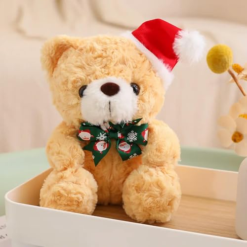 Neue Weihnachten Teddybär Plüschtier Kawaii Teddypuppe Plüsch weiche Kinder Freundin Neujahrsgeschenk Geburtstag 20CM 10