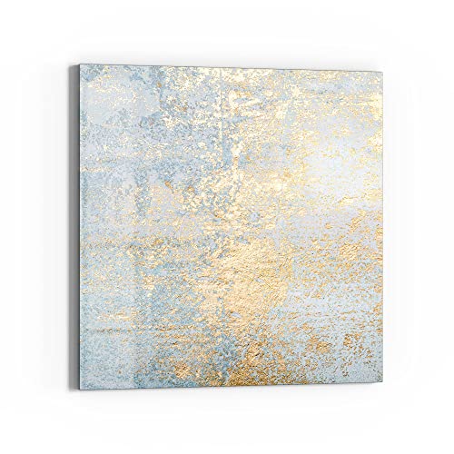 DEQORI Glas-Magnettafel | 30x30 cm groß | Motiv "Wand mit Gold-Struktur" | Memo-Board aus Glas | Magnetboard inkl. Magnete, Stift & Tuch für Küche & Büro | Tafel magnetisch & beschreibbar