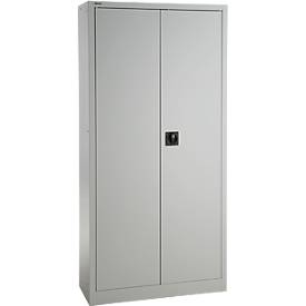 Schäfer Shop Pure Universalschrank, 5 OH, 4 Fachböden, abschließbar, B 950 x T 400 x H 1935 mm, Stahl, lichtgrau RAL 7035/lichtgrau RAL 7035