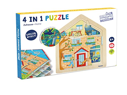 beleduc Lagenpuzzle Zuhause - Kinder-Puzzle ab 4 Jahre Holzpuzzle