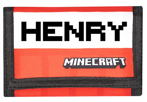 Minecraft - Personalisierter Geldbeutel für Kinder - Roter TNT-Geldbeutel für Videospiele - Dein Name in Pixelschrift - Minecraft Geschenke - Offizielle Minecraft Merchandise