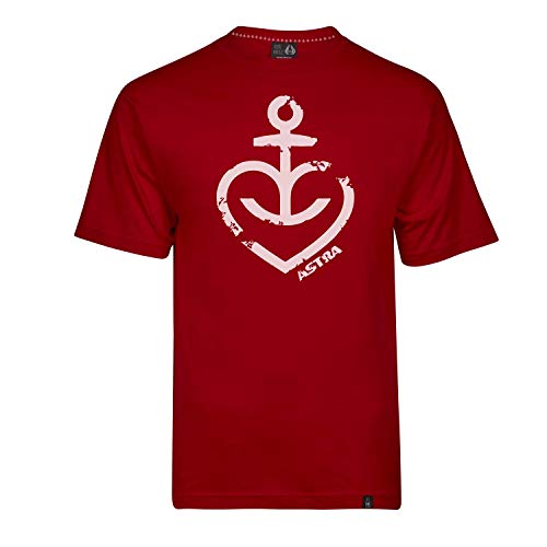 ASTRA Herzanker Herren T-Shirt, rot, Oberteil für Herren, Basic-Shirt, Männer, lässige Herren-Bekleidung (3XL)