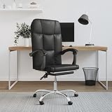 WHOPBXGAD Bürostuhl 200kg,Stuhl,ChefsesselBürostuhl Schwarz KunstlederErgonomisches Design für optimalen Komfort und Unterstützung bei der Arbeit