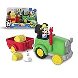 Mickey, Traktor und Anhänger mit 1 Figur, 7,5 cm, mit Gelenken, Spielzeug für Kinder ab 3 Jahren, MCC05