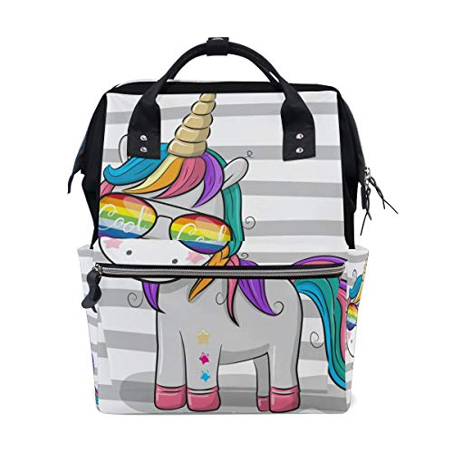 Wowprint Wickeltasche, cooles Einhorn-Windeltasche, großes Fassungsvermögen, Organizer, multifunktionaler Reise-Rucksack für Babypflege