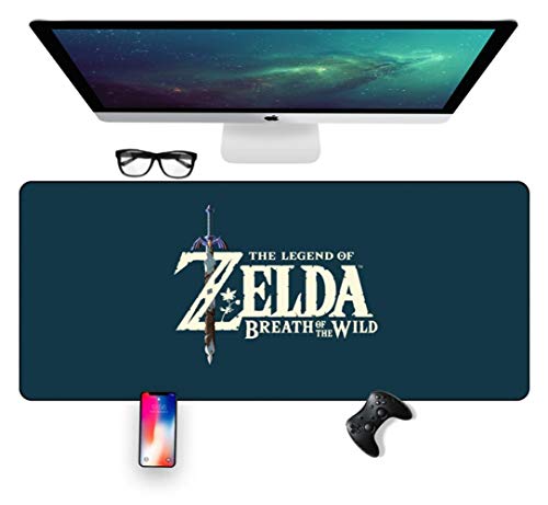 IGIRC Mauspad, Die Legende von Zelda Wilderness Speed Gaming Mauspad, 800X400mm Mousepad, Erweitertes XXL großes Mousemat mit 3mm starker Basis, für Notebooks, PC, D