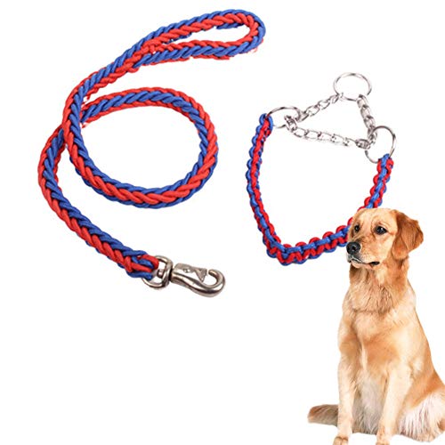 Hundeleine Laufleine Für Hunde Lange Hundeleine Hundeleine bequem Anti-Pull-Hundeleine Hundehalsbänder und Leinen für kleine Hunde red&Blue,L