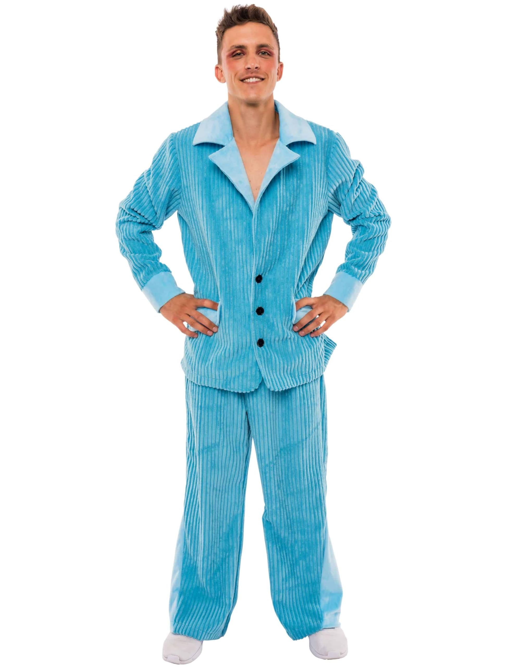 Deiters Anzug in Cord-Optik Herren blau 4XL/5XL