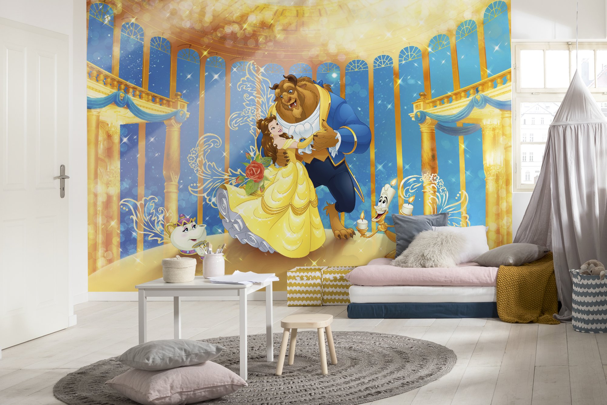 Komar Fototapete von Disney | BEAUTY AND THE BEAST- 368 x 254 cm | Tapete, Wand Dekoration, Prinzessin, Belle, Kinderzimmer, Mädchen | 8-4022