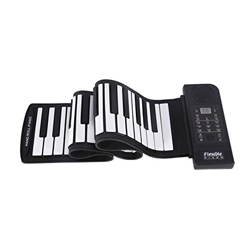 Roll Up Piano, tragbares 61-Tasten-elektronisches weiches Silikon Flexibles Klavier Elektronische Digitale Musik Tastatur Klavier für Kinder Erwachsene Home Entertainment Musikpraxis