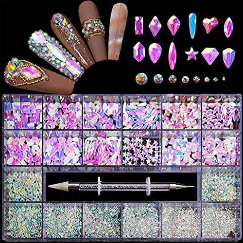 Glasnägel, Strasssteine, Kunstdekorationen, flache Rückseite, Nagelkunst, Kristallkristall für Nägel