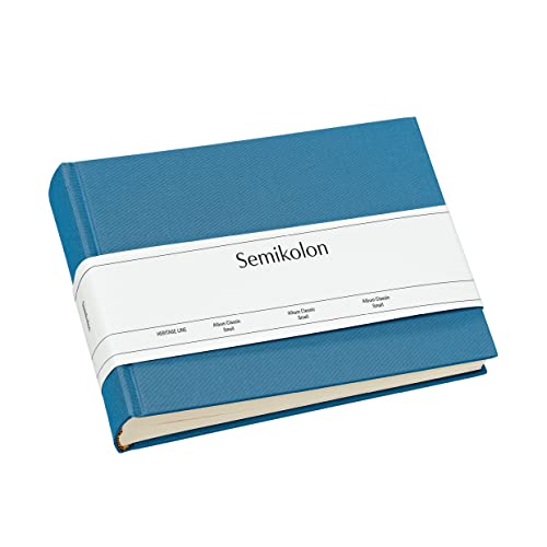 Semikolon 363971 Album Classic Small – 21,5 x 16 cm – 80 Seiten cremefarben, für 10 x 15 Fotos – azzurro hell-blau
