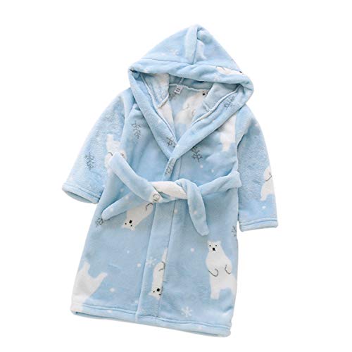 DEBAIJIA Baby Bademantel 0-14T Säugling Hausmantel Neugeborene Pyjama Kinder Handtuch Robe Nachtwäsche Unisex Junge Mädchen (Hellblau-110)