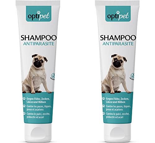 Optipet 2x250ml Anti-Parasiten Shampoo für Hunde gegen Parasiten Flohshampoo Schutz vor Parasiten