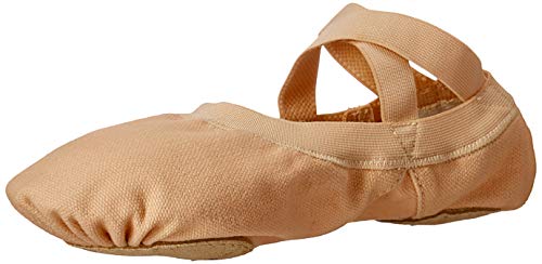 Bloch Dance Damen Ballettschuh/Slipper aus elastischem Segeltuch, Geteilte Sohle, Light Sand, 39 EU