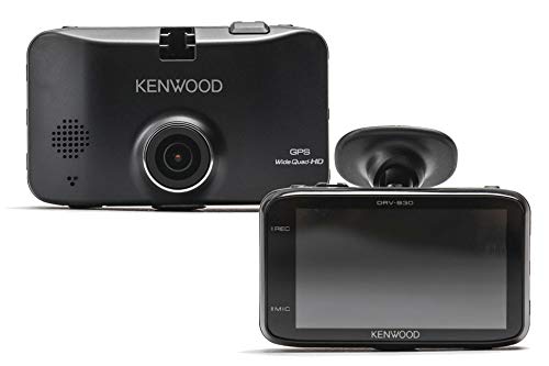 Kenwood DRV-830 Wide Quad-HD-Dashcam mit GPS und Fahrassistenzsystem, 3, 7 MP Schwarz