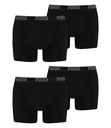 PUMA Boxershort 4er Pack Herren 4 Boxer Edition (Black/Black-230, S)