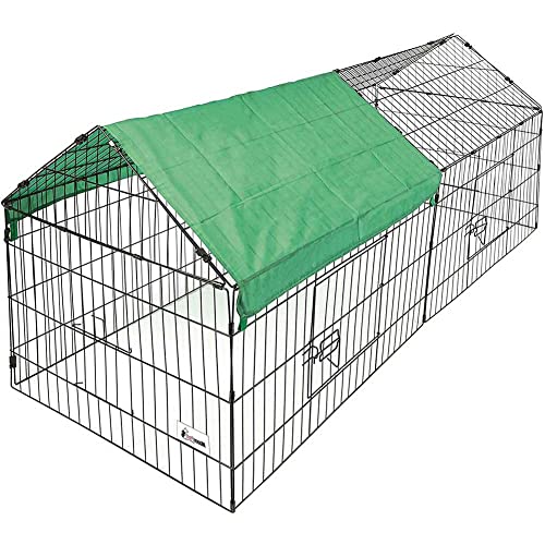 Bakaji Zaun für Haustiere Kaninchenkäfig Kaninchen Hühnerstall Meerschweinchen für kleine Tiere Outdoor Sonnenschutz Material Stahl Größe 180 x 75 cm