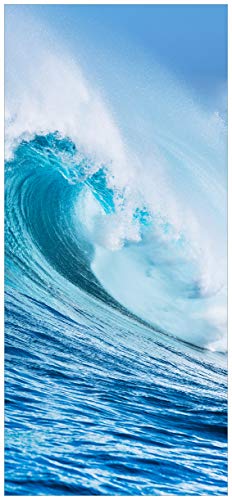 Wallario Selbstklebende Türtapete Eindrucksvolle Welle im Ozean - Türposter 93 x 205 cm Abwischbar, rückstandsfrei zu entfernen