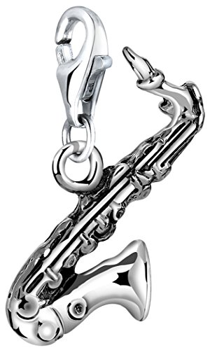 Nenalina Charm-Einhänger Saxophon Musik Instrument 925 Silber