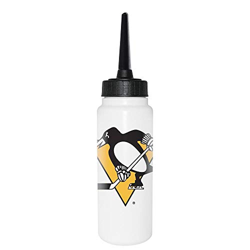 Sherwood NHL Trinkflasche 1000 ml, Pittsburgh Penguins, Eishockey Trinkflasche, Sportflasche mit NHL Club Logo, biegsamer Silikon-Trinkhalm
