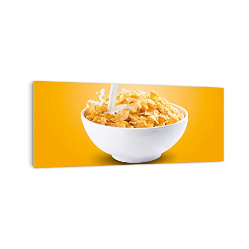 DekoGlas Küchenrückwand 'Cornflakes in Milch' in div. Größen, Glas-Rückwand, Wandpaneele, Spritzschutz & Fliesenspiegel