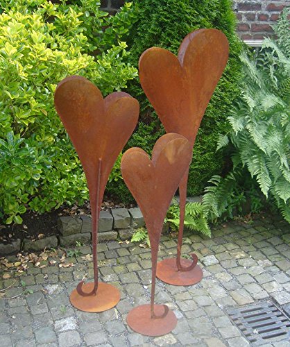 terracotta-toepfe-de Herz 135 cm aus Metall, bepflanzbar in Edelrost Optik, Deko für Garten und Wohnung Valentinstag
