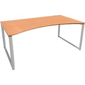 Schäfer Shop Genius Schreibtisch MODENA FLEX, mit Cockpitplatte, Bügelfüße, B 1800 mm, buche/weißalu