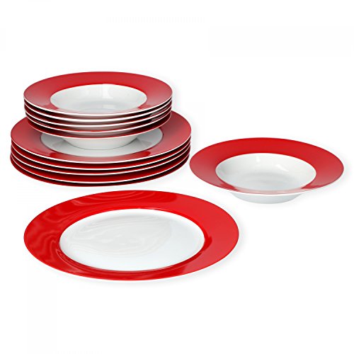 Van Well 12-piece Dinner Service, for 6 people, Vario porcelain series - choice of colours