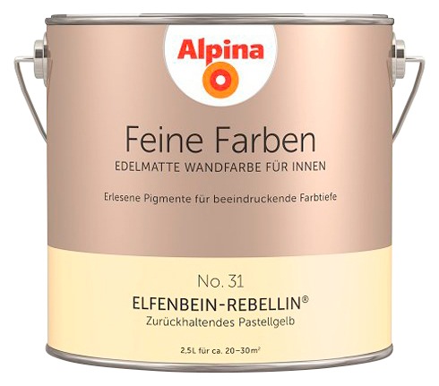 Alpina Wand- und Deckenfarbe "Feine Farben No. 31 Elfenbein-Rebellin"