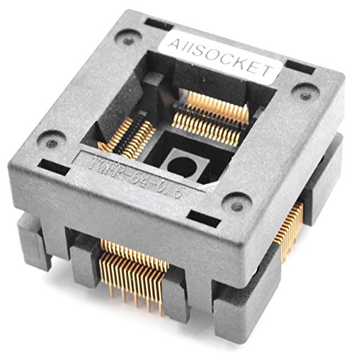 ALLSOCKET QFP64-0.5 Socket IC Burn-in Tesing Socket OTQ-64-0.5-01 0.5mm Pitch 10x10mm IC Dimension Open-top Socket Soldering Version(QFP64-0.5-STP)