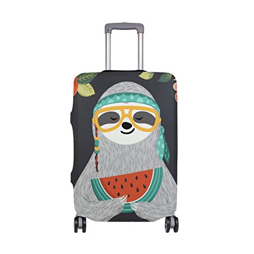 ALAZA Netter Sloth Watermelon Blumengepäckabdeckung Für 18-20 Zoll Koffer Spandex Reise-Schutz