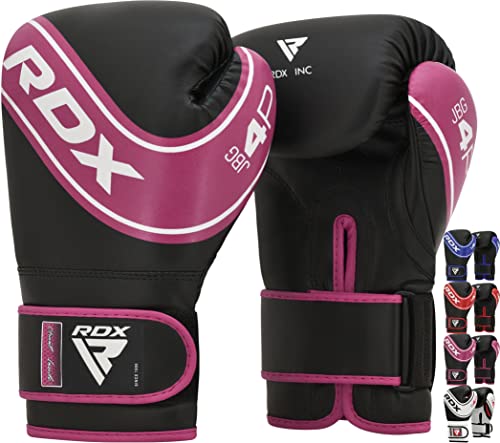 RDX Kinder Boxhandschuhe 6oz 4oz Junior Training Pratzen, Maya Hide Leder Belüftete Handfläche, Muay Thai Sparring MMA Kickboxing Kämpfen, Sandsack Speed Ball Boxpratzen Sandsackarbeit, Kinderspiele