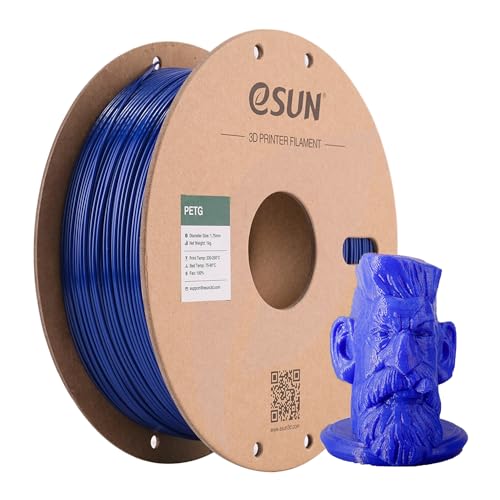 eSUN PETG Filament 1.75mm, 3D Drucker Filament PETG, Maßgenauigkeit +/- 0.05mm, 1kg Spule (2.2 LBS) 3D Druck Filament für 3D Drucker, Solide Blau