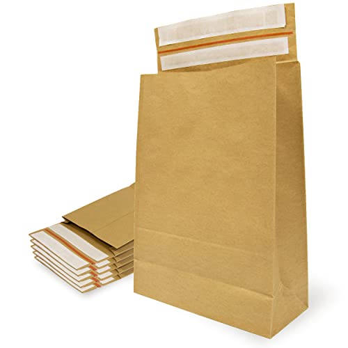 Briefumschläge aus Kraftpapier mit doppeltem Silikonstreifen für Versand und Verpackung, Papiertüten zum Versenden von Kleidung, Accessoires, Dekoration oder Geschenke (340 x 480 x 150 + 100 mm, 100 Umschläge)
