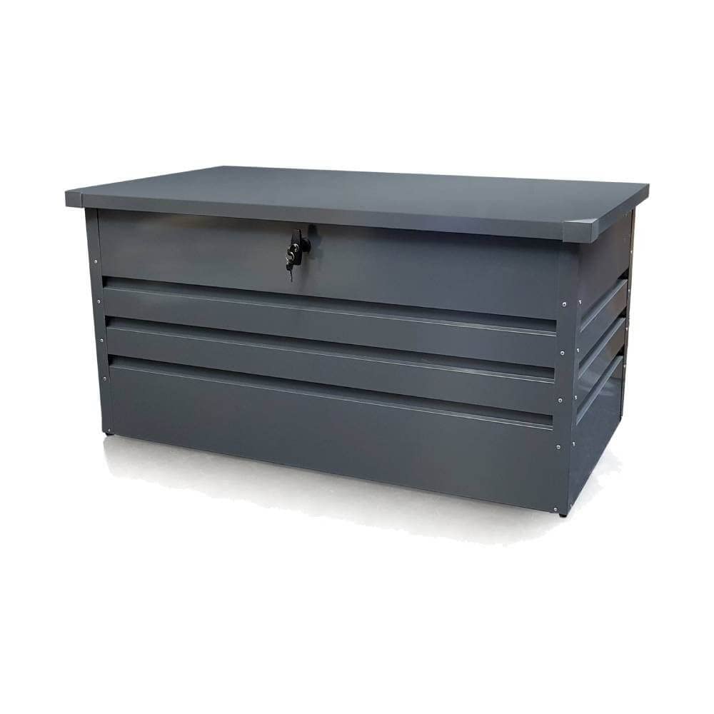 TERRE JARDIN - Aufbewahrungsbox für den Garten, Metall, Grau, 130 x 61 x 62 cm