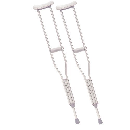 Drive Medical Aluminum Crutch with Comfortable Underarm Pad and Handgrip, Gray, Tall Adult by Drive Medical