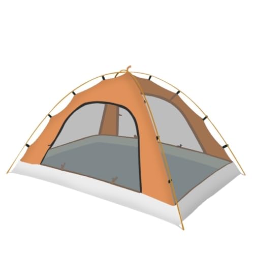 Tent Camping Outdoor-Camping-Gaze-Sonnenschutz, Belüftungszelt, Camping, Insektensicheres Und Regensicheres Doppelzelt Zelt (Color : Orange, Size : A)