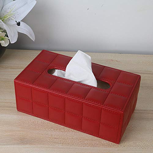 LIUJUAN Tissue Box Leder Schubladenbox Für Wohnzimmer Home Serviettenbox Kreatives Auto-Rotes Autogitter Groß