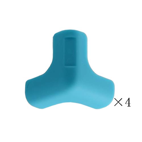 AnSafe Tischkantenschutz, Kieselgel Kollision Verhindern Babysicherheitsschutz Haben Klebkraft (4 Stück) (Color : Blue)