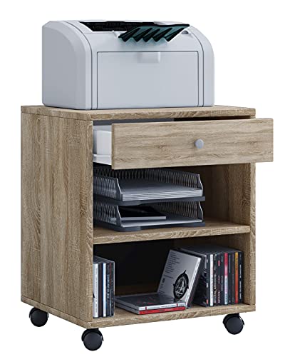 VCM Rollcontainer Bürocontainer Schubladenschrank Büroschrank Schublade Salda Sonoma-Eiche