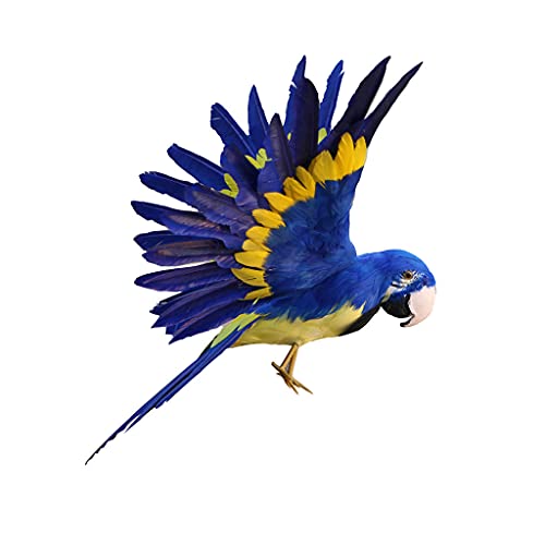 Künstliche Gefiederter Vogel Tiervogel Garten Figur Dekofigur Dekoration Vogel Scarer Garten Ornament, Papagei Blau